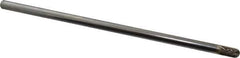 Atrax - 1/4" Cut Diam, 1/4" Shank Diam, Cylinder with Radius Head Double Cut Burr - Carbide, Radius End, 1/2" LOC, 6-1/2" OAL - Top Tool & Supply