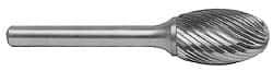 M.A. Ford - 3/32" Cut Diam, 1/8" Shank Diam, Ball Head Single Cut Burr - Carbide, Radius End, 5/64" LOC, 1-1/2" OAL - Top Tool & Supply