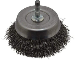 Weiler - 2-3/4" Diam, 1/4" Shank Diam, Steel Fill Cup Brush - 0.0118 Wire Diam, 7/8" Trim Length, 6,000 Max RPM - Top Tool & Supply