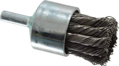 Weiler - 1-1/8" Brush Diam, Knotted, End Brush - 1/4" Diam Shank, 22,000 Max RPM - Top Tool & Supply