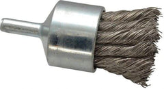 Weiler - 1-1/8" Brush Diam, Knotted, End Brush - 1/4" Diam Shank, 22,000 Max RPM - Top Tool & Supply