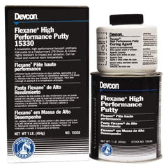 Devcon - 1 Lb Kit Black Butyl Rubber Putty - 120°F (Wet), 180°F (Dry) Max Operating Temp, 15 min Tack Free Dry Time - Top Tool & Supply