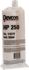 Devcon - 50 mL Cartridge Two Part Epoxy - 65 min Working Time, 3,200 psi Shear Strength, Series HP250 - Top Tool & Supply