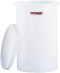 Made in USA - 5 Gallon Cylindrical Polyethylene Open Top Tank - 14" High x 11" Diam - Top Tool & Supply