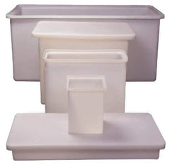 Made in USA - 45 Gallon Rectangular Plastic Tank - 12" High x 24" Diam - Top Tool & Supply