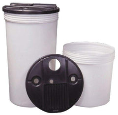 Made in USA - 30 Gallon Tapered Cylinder Plastic Tank - 23" High x 22" Diam - Top Tool & Supply