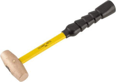 No-Mar - 2 Lb Head 1-1/4" Face Brass Hammer - Fiberglass Handle - Top Tool & Supply