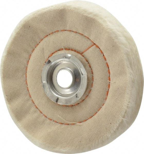 Dico - 4" Diam x 3/4" Thick Unmounted Buffing Wheel - Cushion Sewn, 1/2" Arbor Hole, Medium Density - Top Tool & Supply