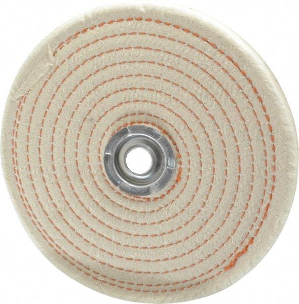 Dico - 6" Diam x 1/2" Thick Unmounted Buffing Wheel - Spiral Sewn, 1/2" Arbor Hole, Coarse Grade - Top Tool & Supply