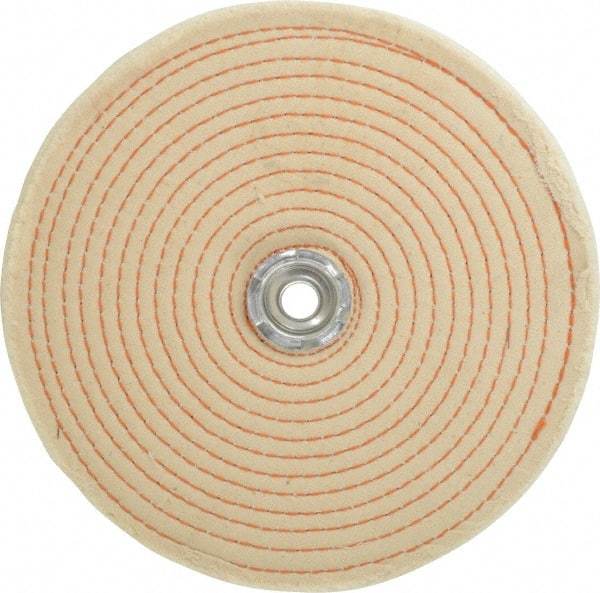 Dico - 8" Diam x 1/2" Thick Unmounted Buffing Wheel - Spiral Sewn, 1/2" Arbor Hole, Coarse Grade - Top Tool & Supply