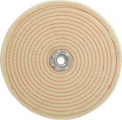 Dico - 8" Diam x 1/2" Thick Unmounted Buffing Wheel - Spiral Sewn, 1/2" Arbor Hole, Coarse Grade - Top Tool & Supply