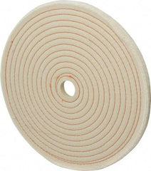 Dico - 10" Diam x 1/2" Thick Unmounted Buffing Wheel - Spiral Sewn, 1/2" Arbor Hole, Coarse Grade - Top Tool & Supply