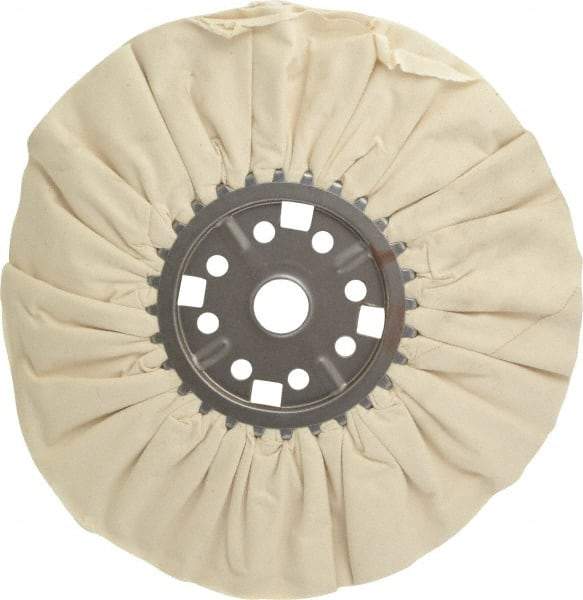 Divine Brothers - 14" Diam x 1/2" Thick Unmounted Buffing Wheel - Ventilated Bias Cut, 1-1/4" Arbor Hole - Top Tool & Supply