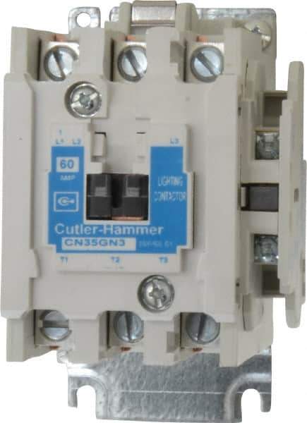 Eaton Cutler-Hammer - No Enclosure, 3 Pole, Electrically Held Lighting Contactor - 60 A at 480 V (Tungsten), 60 A at 600 V (Ballast or Mercury Vapor), 110 VAC at 50 Hz, 120 VAC at 60 Hz - Top Tool & Supply