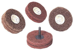 Standard Abrasives - 4" Diam x 2" Thick, Medium Mounted Scrubber Buffing Wheel - 2 Ply, Very Fine Grade, 1/4" Shank Diam, 6,000 RPM - Top Tool & Supply