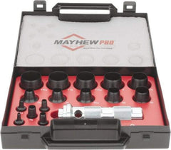 Mayhew - 16 Piece, 1/8 to 1-3/16", Hollow Punch Set - Comes in Plastic Case - Top Tool & Supply