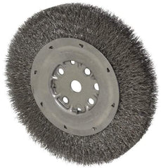 Anderson - 8" OD, 5/8" Arbor Hole, Crimped Steel Wheel Brush - 3/4" Face Width, 1-1/2" Trim Length, 0.0104" Filament Diam, 4,500 RPM - Top Tool & Supply