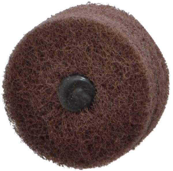 Standard Abrasives - 2" Diam, Medium Mounted Scrubber Buffing Wheel - 3 Ply, Very Fine Grade, 1/4" Shank Diam, 12,000 RPM - Top Tool & Supply