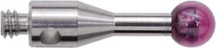 Renishaw - 0.1181 Inch Ball Diameter, Stainless Steel Stem, M2 Thread, Ruby Point Ball Tip CMM Stylus - 0.2756 Inch Working Length, 0.0591 Inch Stem Diameter, 0.3937 Inch Overall Length - Top Tool & Supply