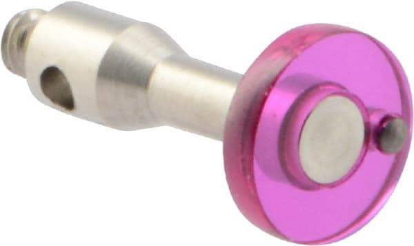 Renishaw - 0.24 Inch Ball Diameter, Stainless Steel Stem, M2 Thread, Ruby Point Disc Tip CMM Stylus - 1.2 mm Working Length, 0.0787 Inch Stem Diameter, 10 mm Overall Length - Top Tool & Supply