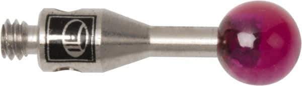 Renishaw - 0.1575 Inch Ball Diameter, Stainless Steel Stem, M2 Thread, Ruby Point Ball Tip CMM Stylus - 0.3937 Inch Working Length, 0.0591 Inch Stem Diameter, 0.3937 Inch Overall Length - Top Tool & Supply