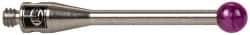 Renishaw - 0.1181 Inch Ball Diameter, Stainless Steel Stem, M2 Thread, Ruby Point Ball Tip CMM Stylus - 0.6693 Inch Working Length, 0.0591 Inch Stem Diameter, 0.7874 Inch Overall Length - Top Tool & Supply