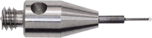 Renishaw - 0.0118 Inch Ball Diameter, Carbide Stem, M2 Thread, Ruby Point Ball Tip CMM Stylus - 0.0787 Inch Working Length, 0.01 Inch Stem Diameter, 0.3937 Inch Overall Length - Top Tool & Supply