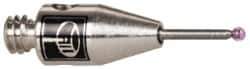 Renishaw - 0.0276 Inch Ball Diameter, Carbide Stem, M2 Thread, Ruby Point Ball Tip CMM Stylus - 0.1575 Inch Working Length, 0.0197 Inch Stem Diameter, 0.3937 Inch Overall Length - Top Tool & Supply