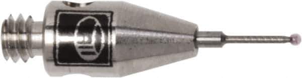 Renishaw - 0.0197 Inch Ball Diameter, Carbide Stem, M2 Thread, Ruby Point Ball Tip CMM Stylus - 0.1181 Inch Working Length, 0.02 Inch Stem Diameter, 0.3937 Inch Overall Length - Top Tool & Supply