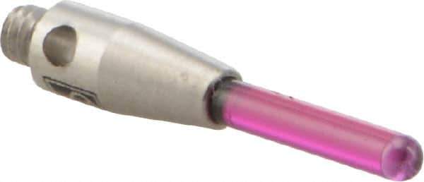 Renishaw - 0.06 Inch Ball Diameter, Stainless Steel Stem, M2 Thread, Ruby Point Ball Tip CMM Stylus - 0.315 Inch Working Length, 0.5906 Inch Overall Length - Top Tool & Supply