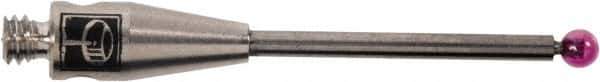 Renishaw - 0.0591 Inch Ball Diameter, Carbide Stem, M2 Thread, Ruby Point Ball Tip CMM Stylus - 1/2 Inch Working Length, 0.0394 Inch Stem Diameter, 0.7874 Inch Overall Length - Top Tool & Supply