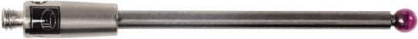 Renishaw - 0.0787 Inch Ball Diameter, Carbide Stem, M2 Thread, Ruby Point Ball Tip CMM Stylus - 0.8858 Inch Working Length, 0.0591 Inch Stem Diameter, 1.1811 Inch Overall Length - Top Tool & Supply