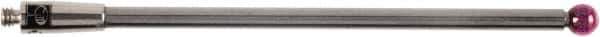 Renishaw - 0.1181 Inch Ball Diameter, Carbide Stem, M2 Thread, Ruby Point Ball Tip CMM Stylus - 1.8504 Inch Working Length, 0.0787 Inch Stem Diameter, 1.9685 Inch Overall Length - Top Tool & Supply