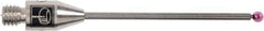 Renishaw - 0.0591 Inch Ball Diameter, Carbide Stem, M3 Thread, Ruby Point Ball Tip CMM Stylus - 0.8858 Inch Working Length, 0.0394 Inch Stem Diameter, 0.7874 Inch Overall Length - Top Tool & Supply