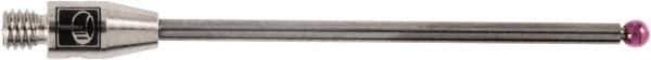 Renishaw - 0.0787 Inch Ball Diameter, Carbide Stem, M3 Thread, Ruby Point Ball Tip CMM Stylus - 1.2795 Inch Working Length, 0.0591 Inch Stem Diameter, 1.5748 Inch Overall Length - Top Tool & Supply