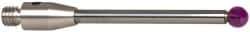 Renishaw - 3 mm Ball Diameter, Carbide Stem, M5 Thread, Ruby Point Ball Tip CMM Stylus - 15.89 mm Working Length, 2 mm Stem Diameter, 25 mm Overall Length - Top Tool & Supply