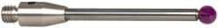 Renishaw - 0.0984 Inch Ball Diameter, Carbide Stem, M3 Thread, Ruby Point Ball Tip CMM Stylus - 1/2 Inch Working Length, 0.0787 Inch Stem Diameter, 0.7953 Inch Overall Length - Top Tool & Supply