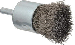 Anderson - 1" Brush Diam, Crimped, End Brush - 1/4" Diam Shank, 22,000 Max RPM - Top Tool & Supply