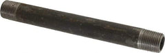 Made in USA - Schedule 80, 1/2" Diam x 7" Long Black Pipe Nipple - Threaded - Top Tool & Supply