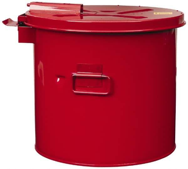 Justrite - 3.5 Gallon Capacity, Coated Steel, Red Wash Tank - 13 Inch High x 13-3/4 Inch Diameter, Includes Basket - Top Tool & Supply