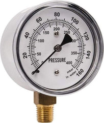 Gast - 1/4" NPT psi Pressure Gauge - 0-60 psi Pressure, 0-400 Millibars - Top Tool & Supply