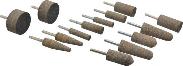 Grier Abrasives - 14 Piece Aluminum Oxide Resinoid Abrasive Point Set - Includes Shapes A1, A11, A3, W189, W208, W222 & W242 - Top Tool & Supply