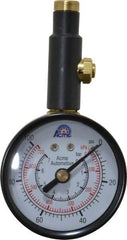 Acme - 0 to 100 psi Dial Straight Tire Pressure Gauge - Closed Check - Top Tool & Supply