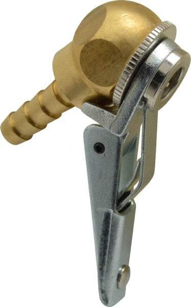 Acme - Closed Check Brass/Steel Air Chuck - Ball Foot with Clip Chuck, 1/4 Barbed - Top Tool & Supply