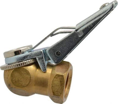 Acme - Closed Check Brass/Steel Air Chuck - Ball Foot with Clip Chuck, 1/4 FPT - Top Tool & Supply