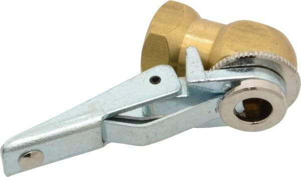 Acme - Open Check Brass/Steel Air Chuck - Ball Foot with Clip Chuck, 1/4 FPT - Top Tool & Supply