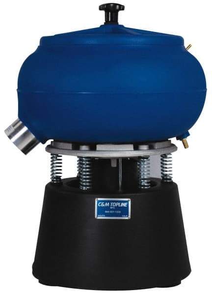 Made in USA - 1/2 hp, Wet/Dry Operation Vibratory Tumbler - Adjustable Amplitude, Flow Through Drain - Top Tool & Supply