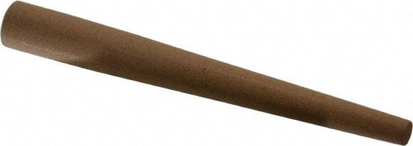 Norton - 4" Long x 1/2" Diam x 1/4" Thick, Aluminum Oxide Sharpening Stone - Round Tapered, Medium Grade - Top Tool & Supply