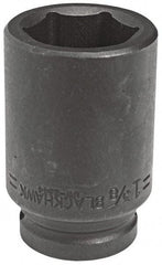 Blackhawk by Proto - 3/4" Drive 1-1/8" Deep Impact Socket - 6 Points, 3-1/4" OAL - Top Tool & Supply