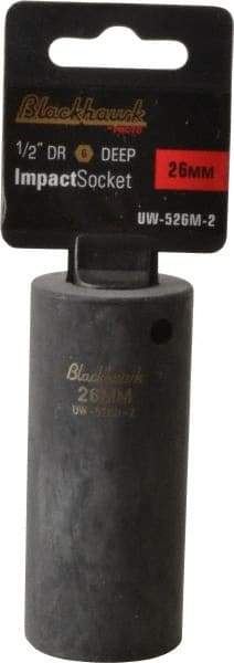 Blackhawk by Proto - 1/2" Drive 26mm Deep Impact Socket - 6 Points, 3-1/2" OAL - Top Tool & Supply